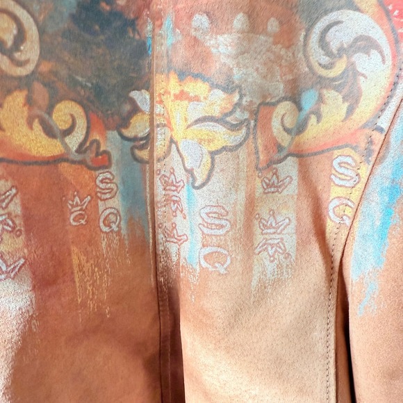 Save The Queen Suede Leather Italian Made‎ Jacket Women's Size Extra Large - Picture 5 of 9